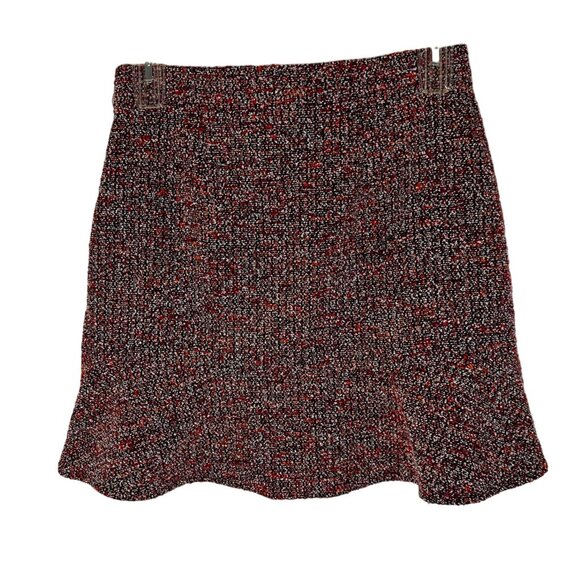 Loft Multicolor Tweed Fully Lined Skirt Flare Flounce Red Orange Fall SZ 6 NWOT - Picture 2 of 8